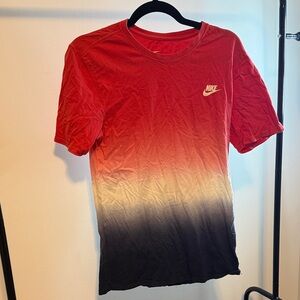 Nike Men's Red and Black Ombre Tee